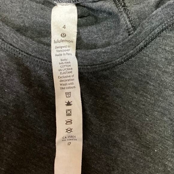 Lululemon Women's Cotton Solid Grey Crew Neck Sleeveless Mini Tank Dress Size 4 - Picture 5 of 6